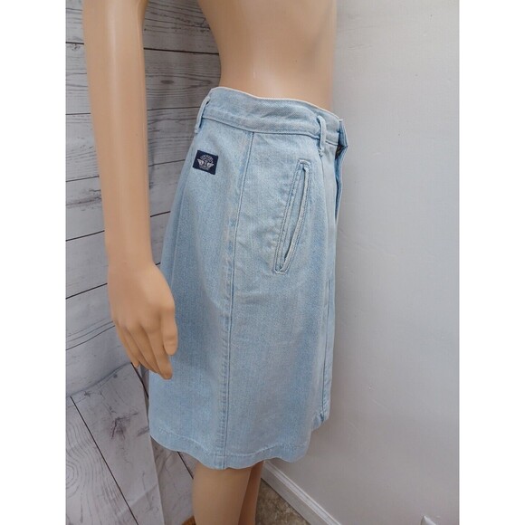 Vintage Dockers Skirt Denim Sz 12 Made in USA Long Light Blue - Picture 2 of 10